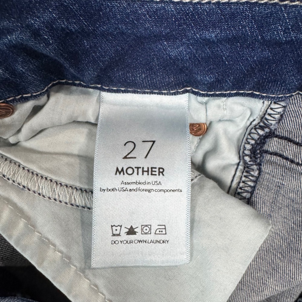 Mother The Looker Ankle Fray Jeans Fast Times Wash Blue Contemporary Sz 27 USA - Picture 6 of 11